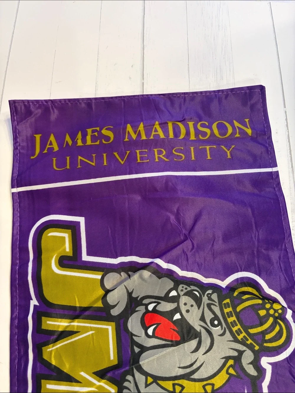 JMU Bulldog Flag Banner in Purple and Gold